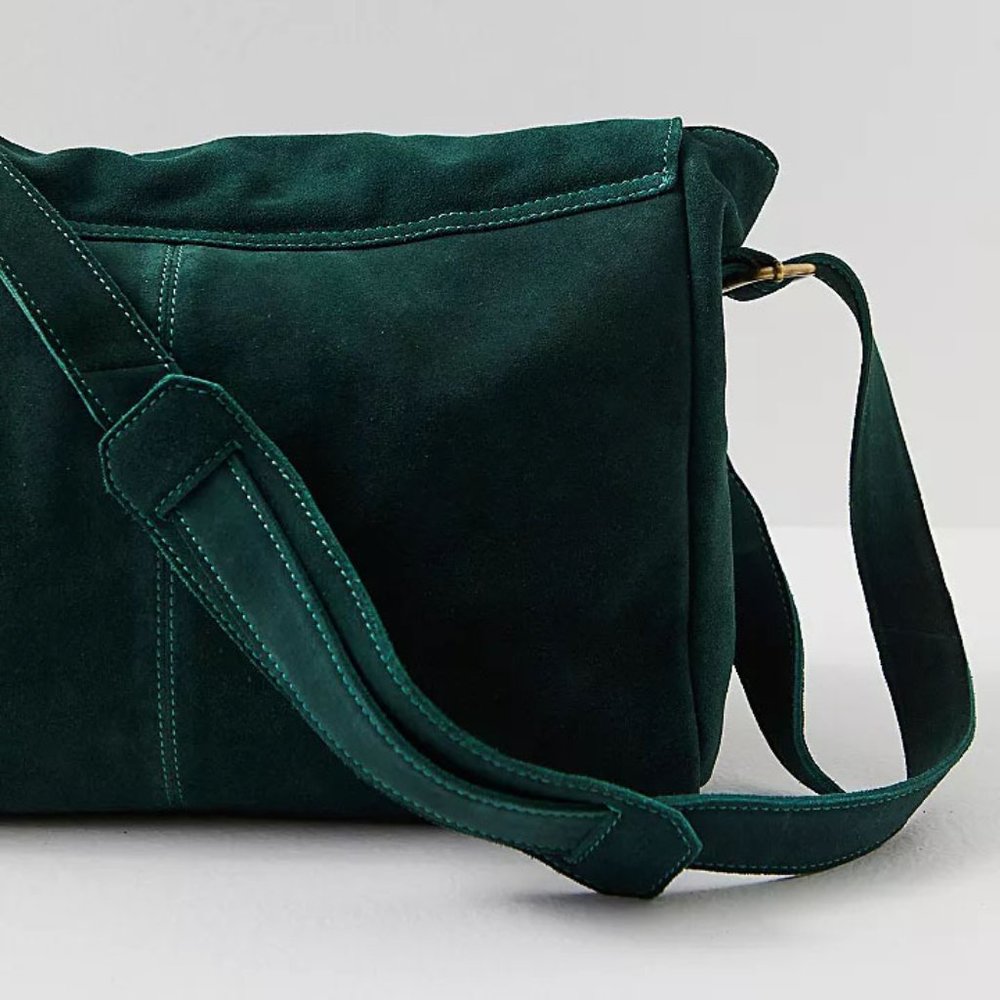 Free People Deep Green Suede Shoulder Bag - Picture 4 of 10